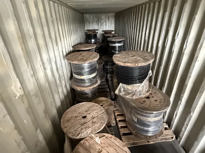Cable reels loaded in a shipping container — Jacksonville, FL