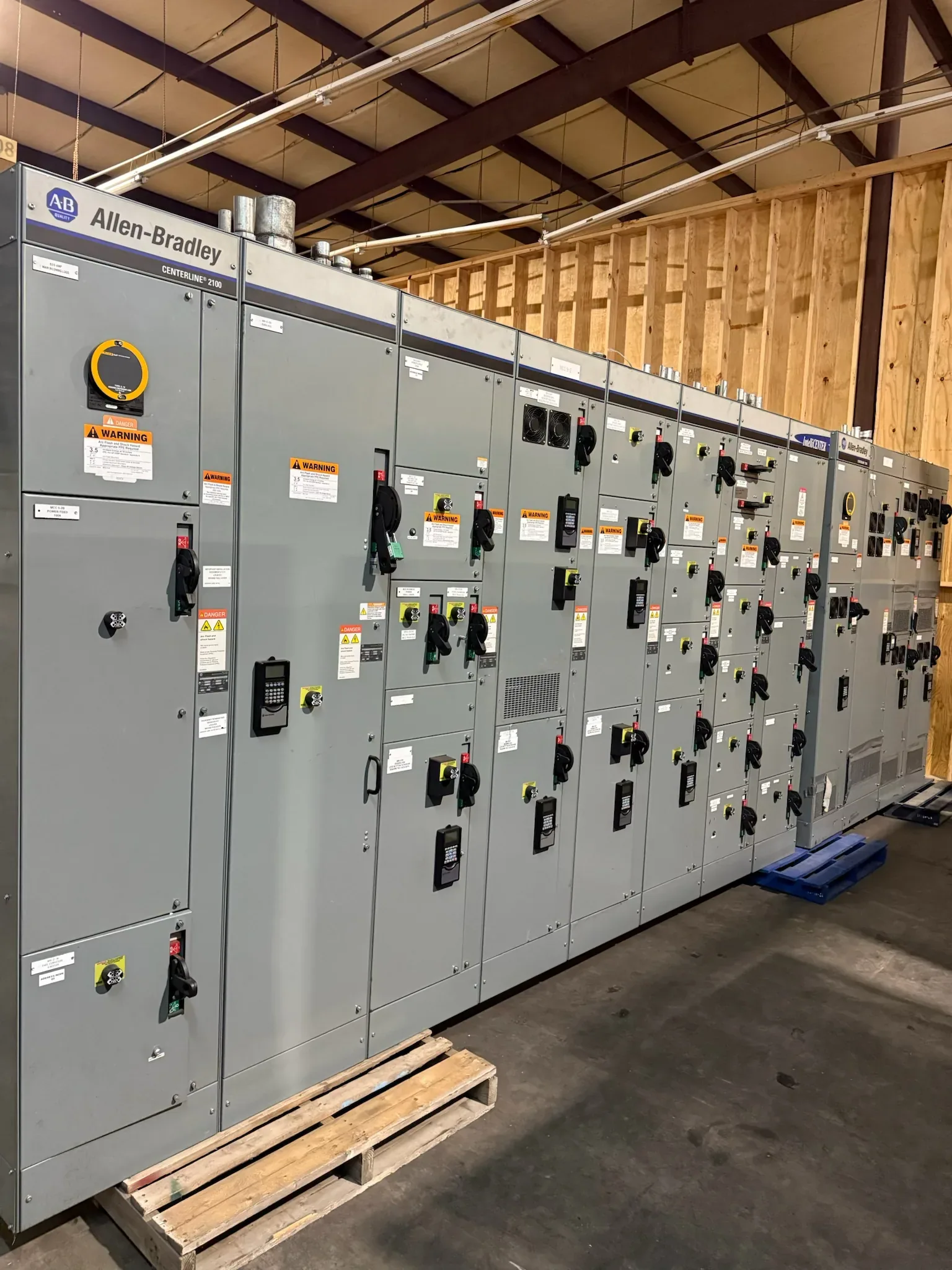 Motor control center line-up awaiting removal