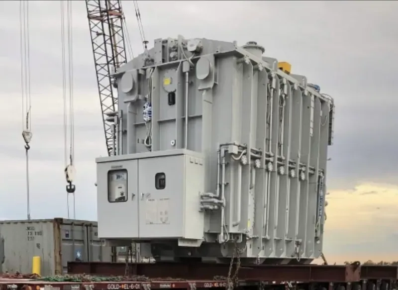 Large power transformer loaded on a multi-axle heavy-haul trailer — Miami, FL