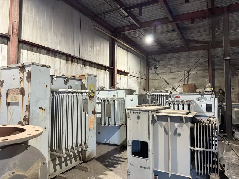 Transformers and cores staged inside a shop — Columbia, SC