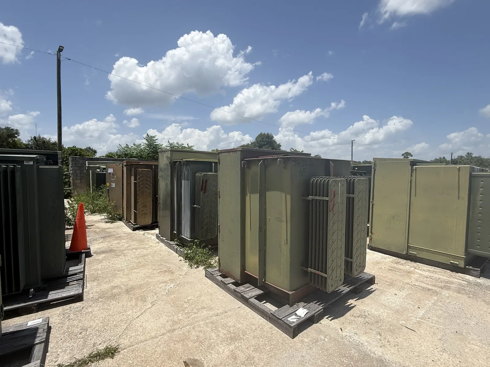 Electrical cabinets stored in an equipment yard — Augusta, GA